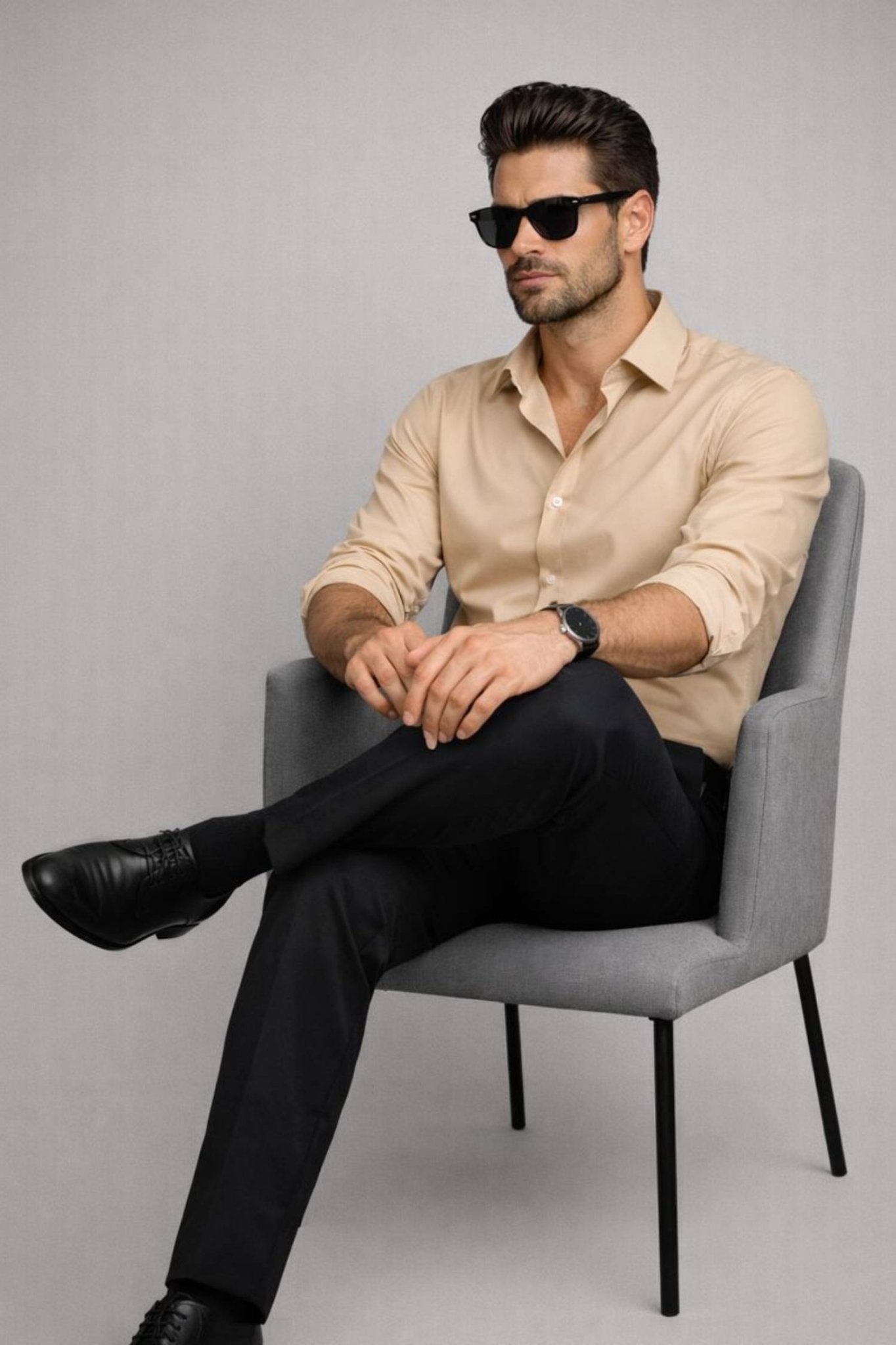 Desert Beige Giza Cotton Shirt – Premium Formal Wear - KakahuDesert Beige Giza Cotton Shirt – Premium Formal WearKakahuKakahu