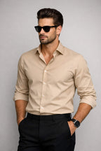 Desert Beige Giza Cotton Shirt – Premium Formal Wear - KakahuDesert Beige Giza Cotton Shirt – Premium Formal WearKakahuKakahu