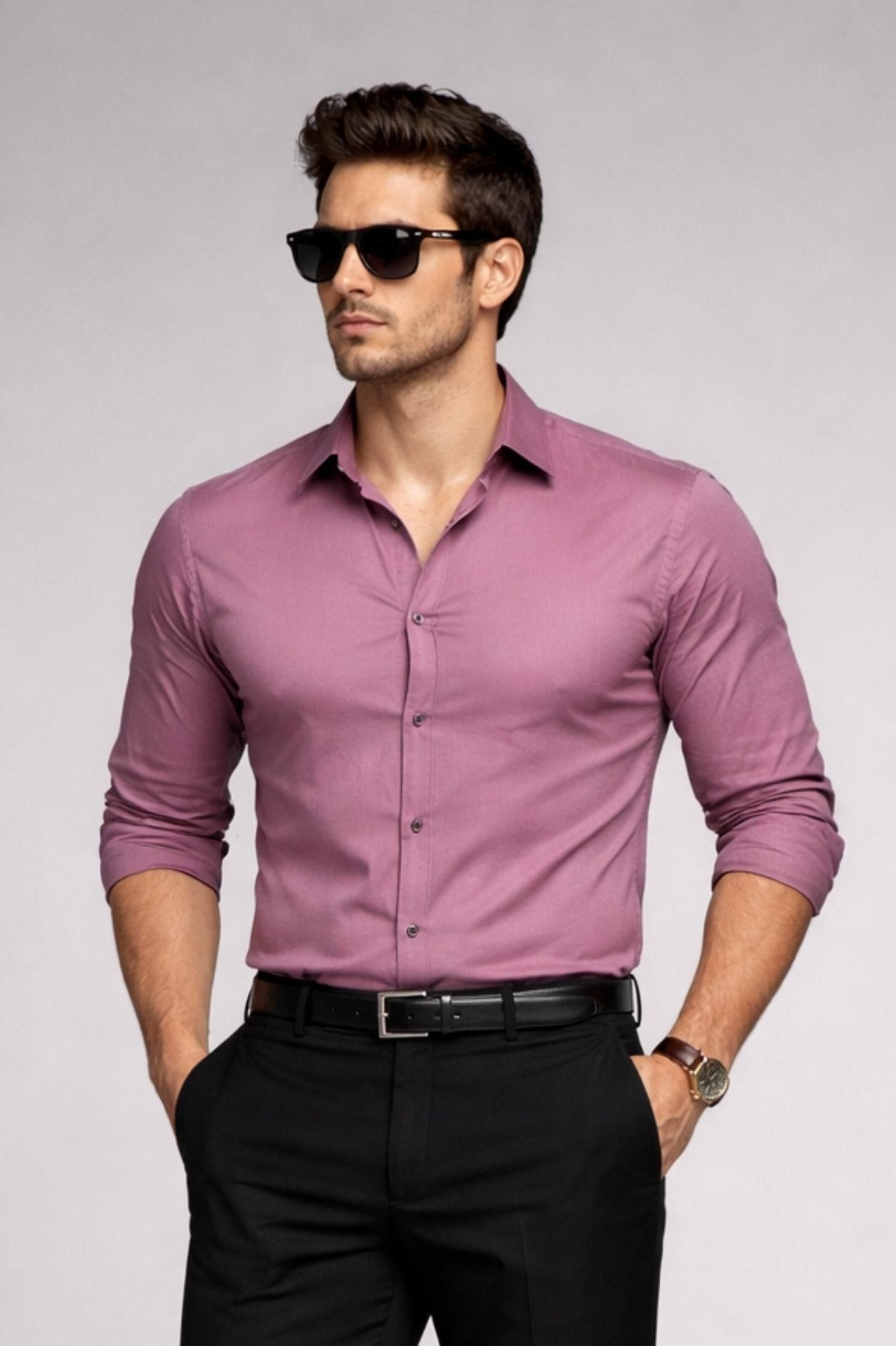 Dusty Rose Giza Satin Cotton Shirt – Luxury Formal Wear - KakahuDusty Rose Giza Satin Cotton Shirt – Luxury Formal WearKakahuKakahu