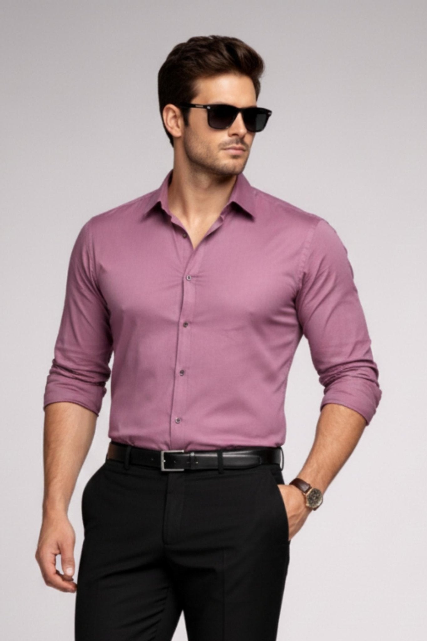 Dusty Rose Giza Satin Cotton Shirt – Luxury Formal Wear - KakahuDusty Rose Giza Satin Cotton Shirt – Luxury Formal WearKakahuKakahu