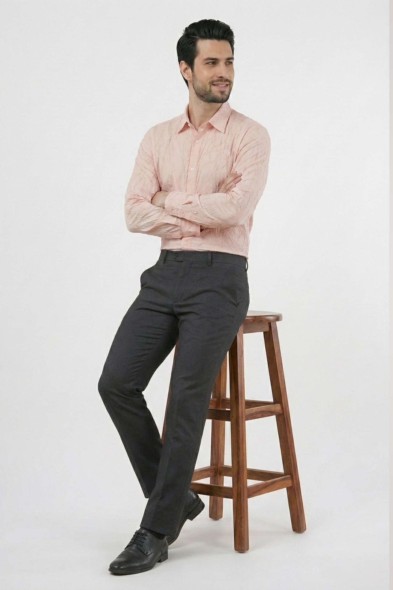 Imported Creasing Blush Pink Crinkle Shirt – Premium Textured Wear - KakahuImported Creasing Blush Pink Crinkle Shirt – Premium Textured WearKakahuKakahu