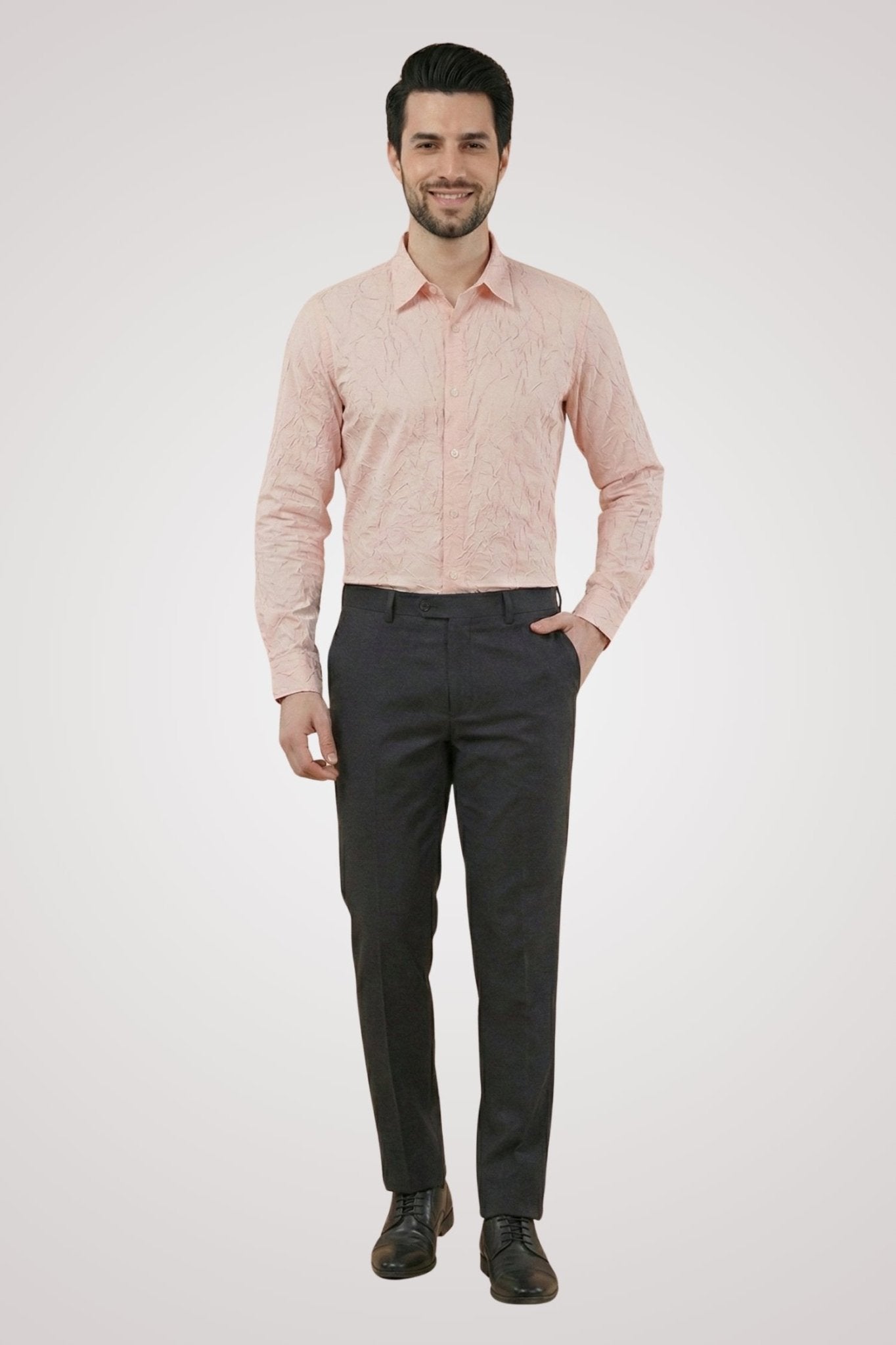 Imported Creasing Blush Pink Crinkle Shirt – Premium Textured Wear - KakahuImported Creasing Blush Pink Crinkle Shirt – Premium Textured WearKakahuKakahu