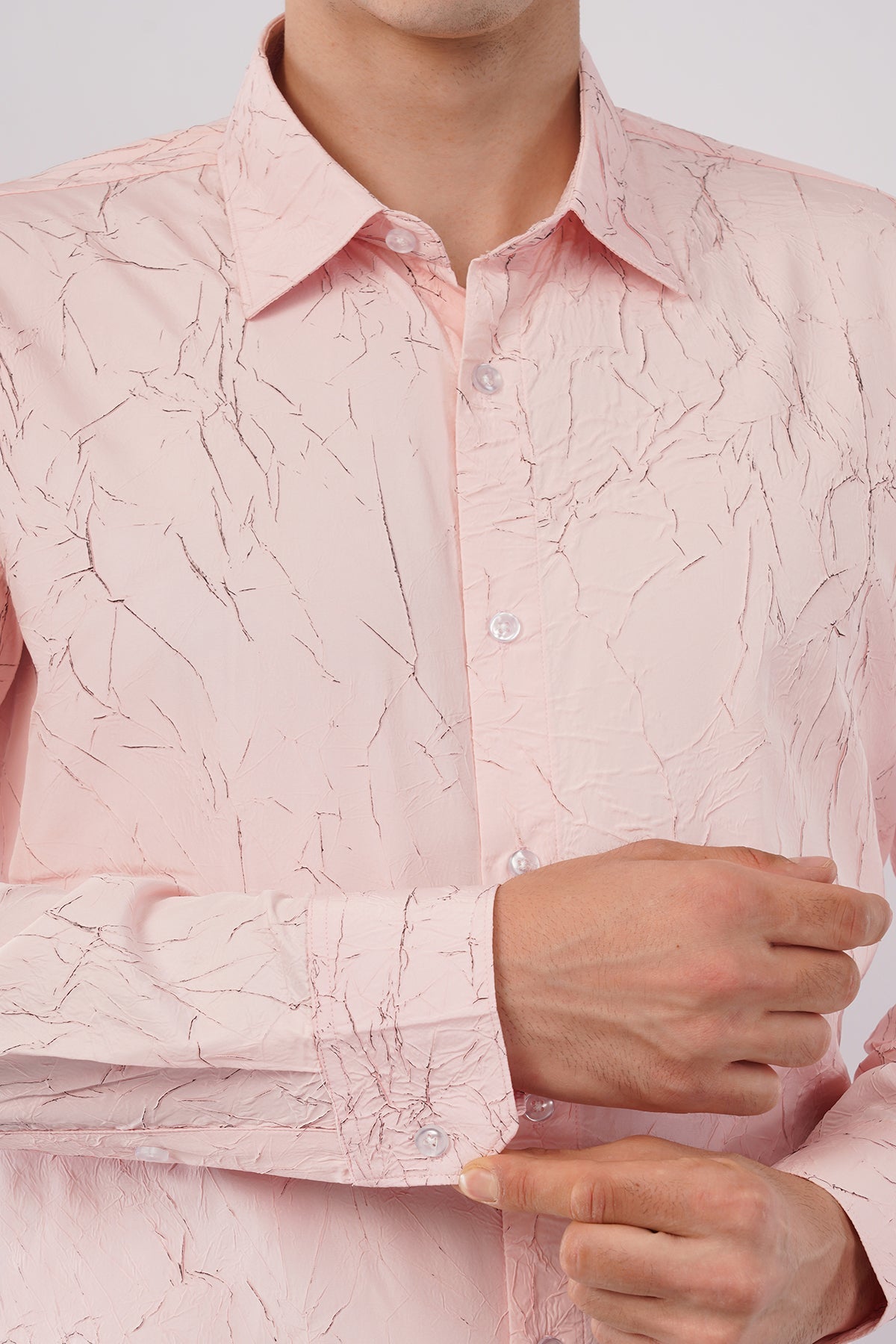 Imported Creasing Blush Pink Crinkle Shirt – Premium Textured Wear - KakahuImported Creasing Blush Pink Crinkle Shirt – Premium Textured WearKakahuKakahu