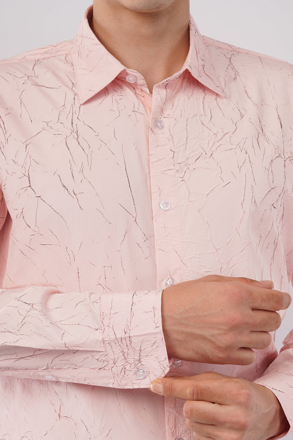 Imported Creasing Blush Pink Crinkle Shirt – Premium Textured Wear - KakahuImported Creasing Blush Pink Crinkle Shirt – Premium Textured WearKakahuKakahu