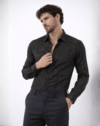 Imported Creasing Charcoal Black Fracture Shirt – Premium Modern Wear - KakahuImported Creasing Charcoal Black Fracture Shirt – Premium Modern WearKakahuKakahu