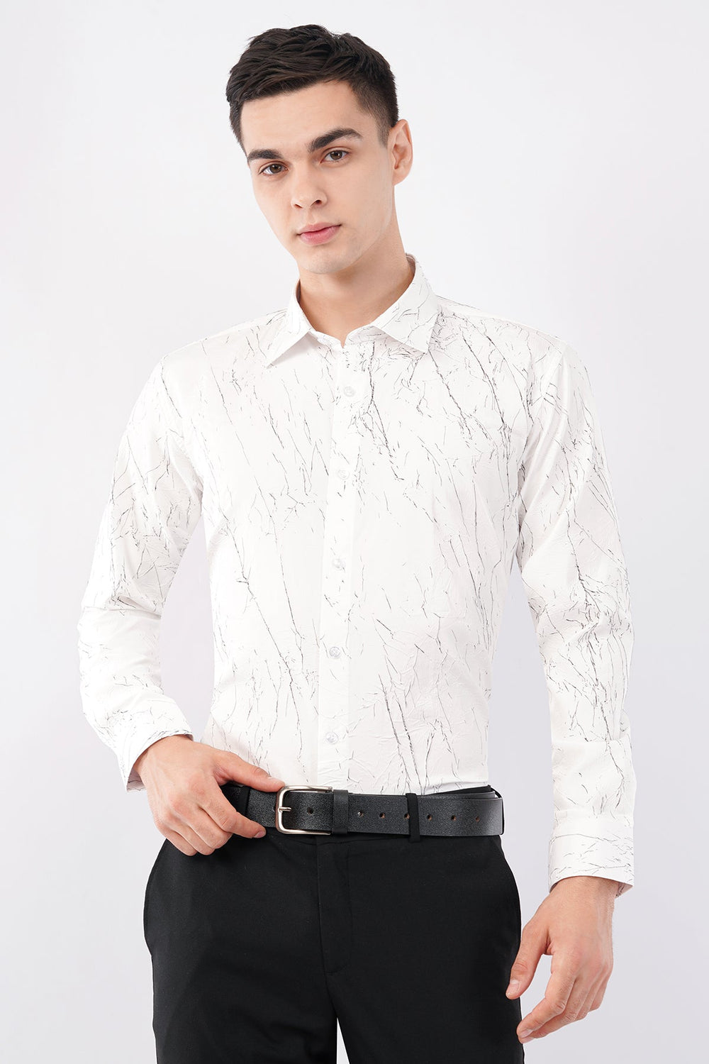 Imported Creasing Ivory White Crackle Shirt – Premium Statement Wear - KakahuImported Creasing Ivory White Crackle Shirt – Premium Statement WearKakahuKakahu