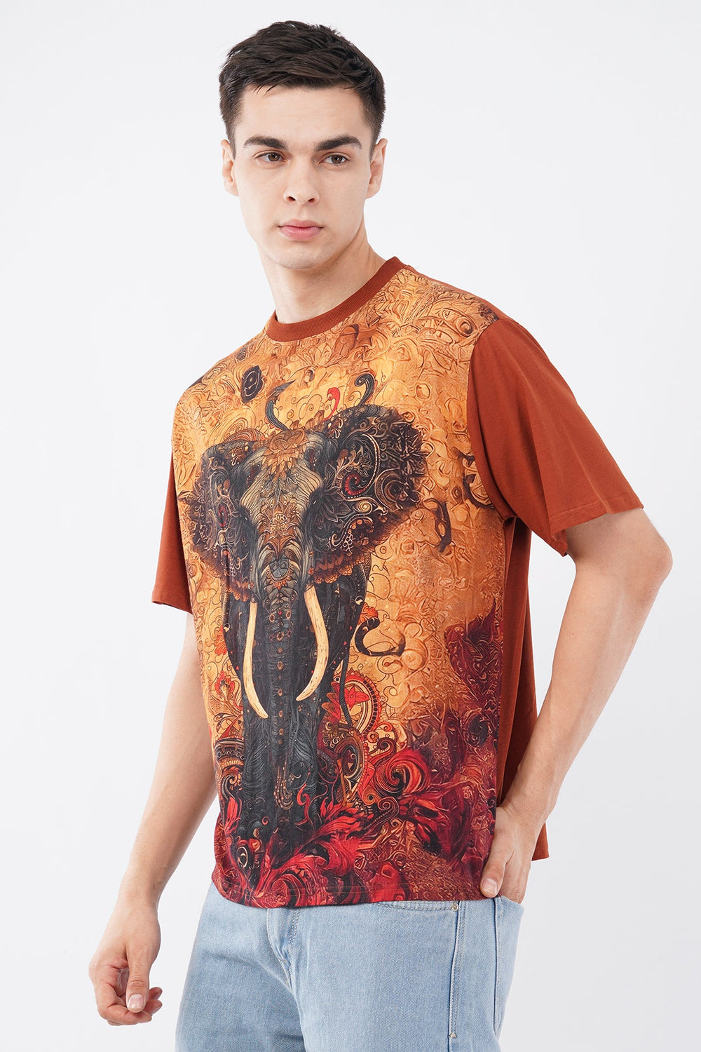 Ivory Fire DTG Printed Organic Flex T-Shirt – Sustainable Style - KakahuIvory Fire DTG Printed Organic Flex T-Shirt – Sustainable StyleKakahuKakahu