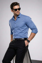 Mist Blue Classic Giza Satin Cotton Shirt – Premium Formal We - KakahuMist Blue Classic Giza Satin Cotton Shirt – Premium Formal WeKakahuKakahu