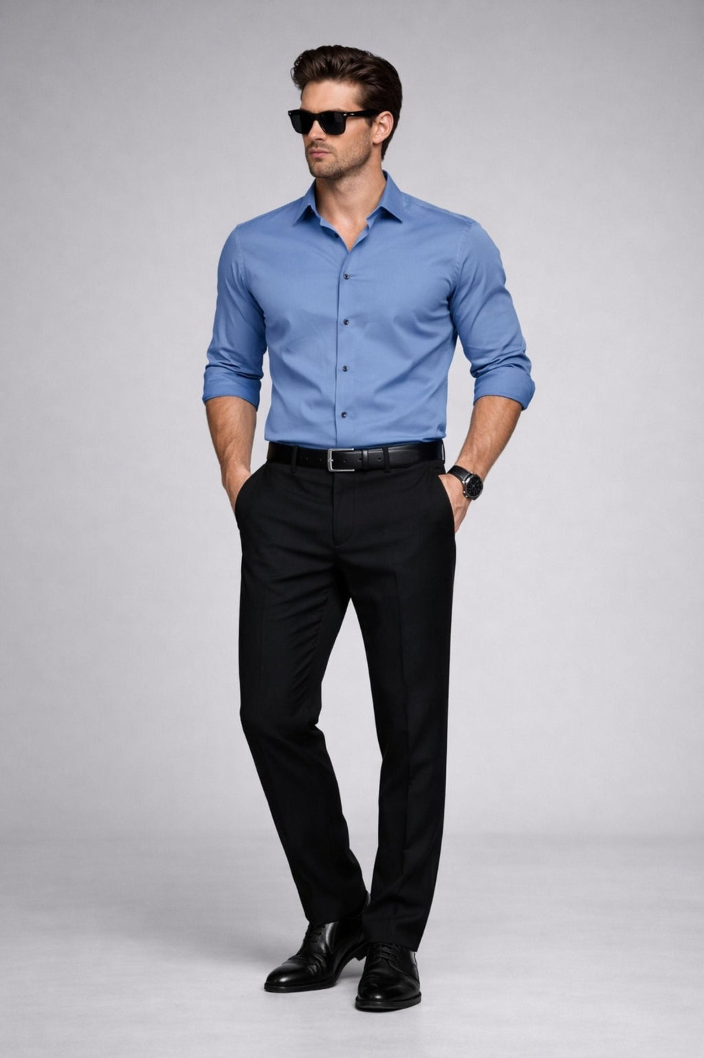 Mist Blue Classic Giza Satin Cotton Shirt – Premium Formal We - KakahuMist Blue Classic Giza Satin Cotton Shirt – Premium Formal WeKakahuKakahu