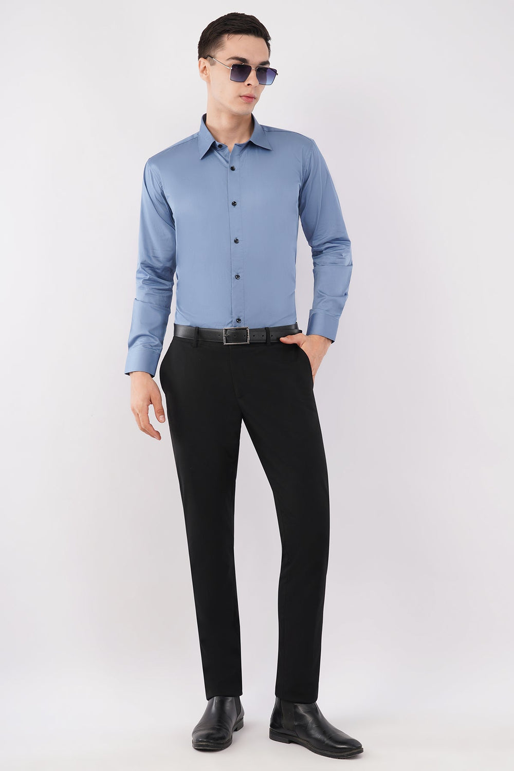 Mist Blue Classic Giza Satin Cotton Shirt – Premium Formal We - KakahuMist Blue Classic Giza Satin Cotton Shirt – Premium Formal WeKakahuKakahu