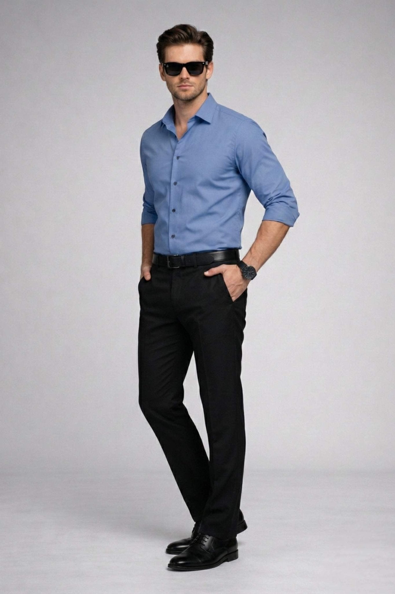 Mist Blue Classic Giza Satin Cotton Shirt – Premium Formal We - KakahuMist Blue Classic Giza Satin Cotton Shirt – Premium Formal WeKakahuKakahu