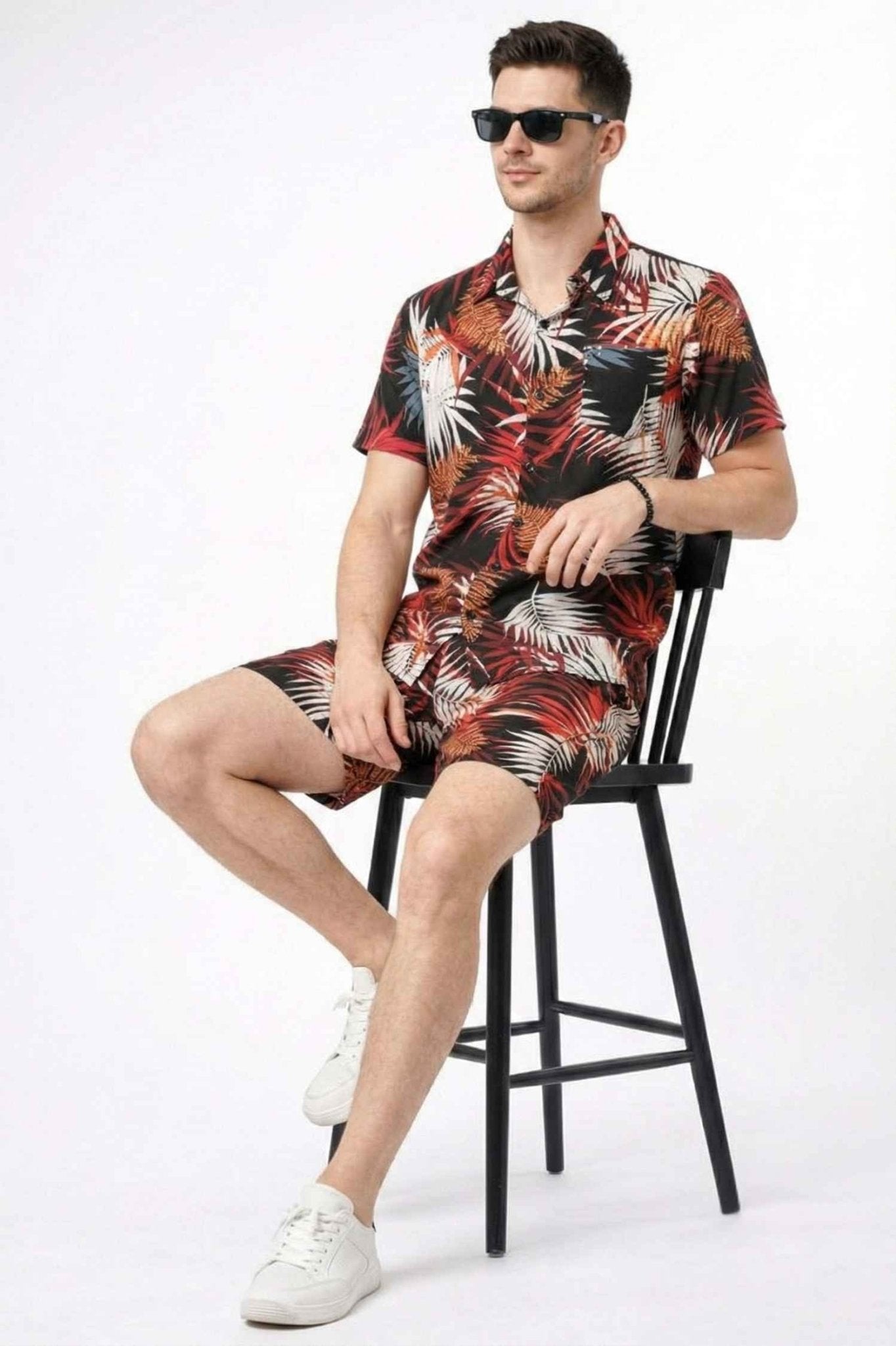 Multi - Color Tropical Print Co - Ord Set – Vibrant Summer Wear - KakahuMulti - Color Tropical Print Co - Ord Set – Vibrant Summer WearKakahuKakahu