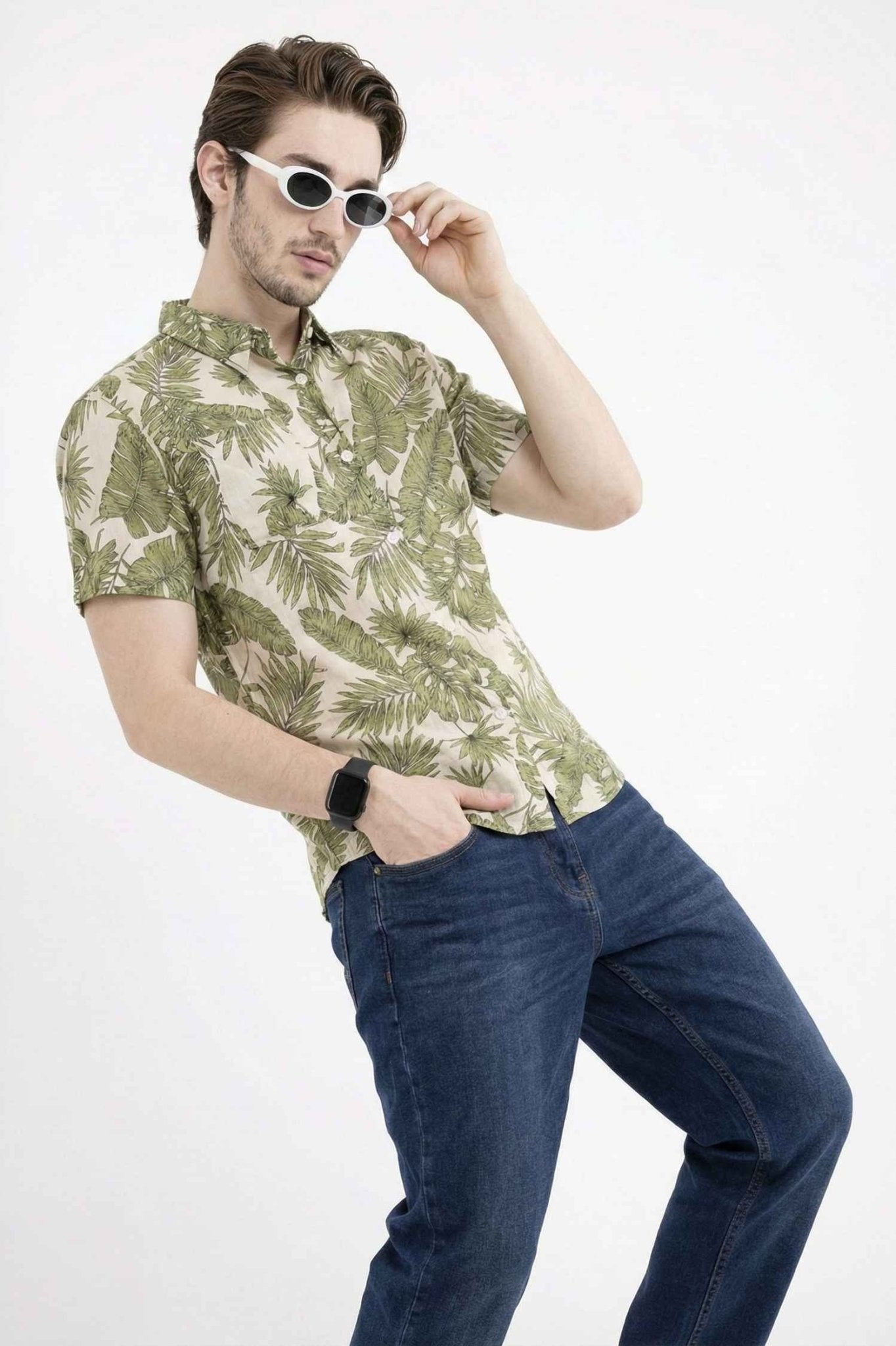 Natural Coast Palm Print Shirt – Tropical Casual Wear - KakahuNatural Coast Palm Print Shirt – Tropical Casual WearKakahuKakahu