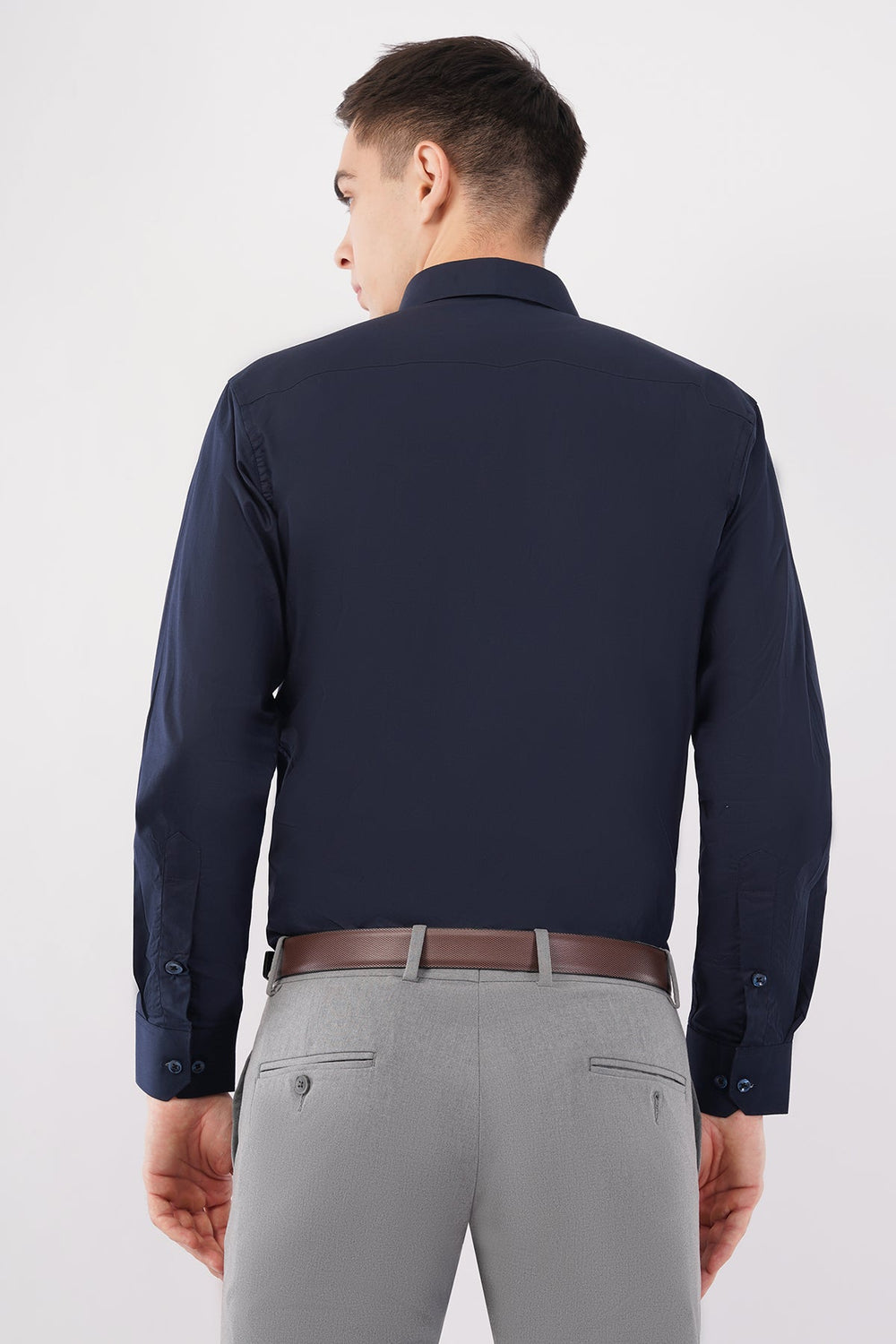 Navy Blue Giza Cotton Shirt – Premium Comfort & Style - KakahuNavy Blue Giza Cotton Shirt – Premium Comfort & StyleKakahuKakahu