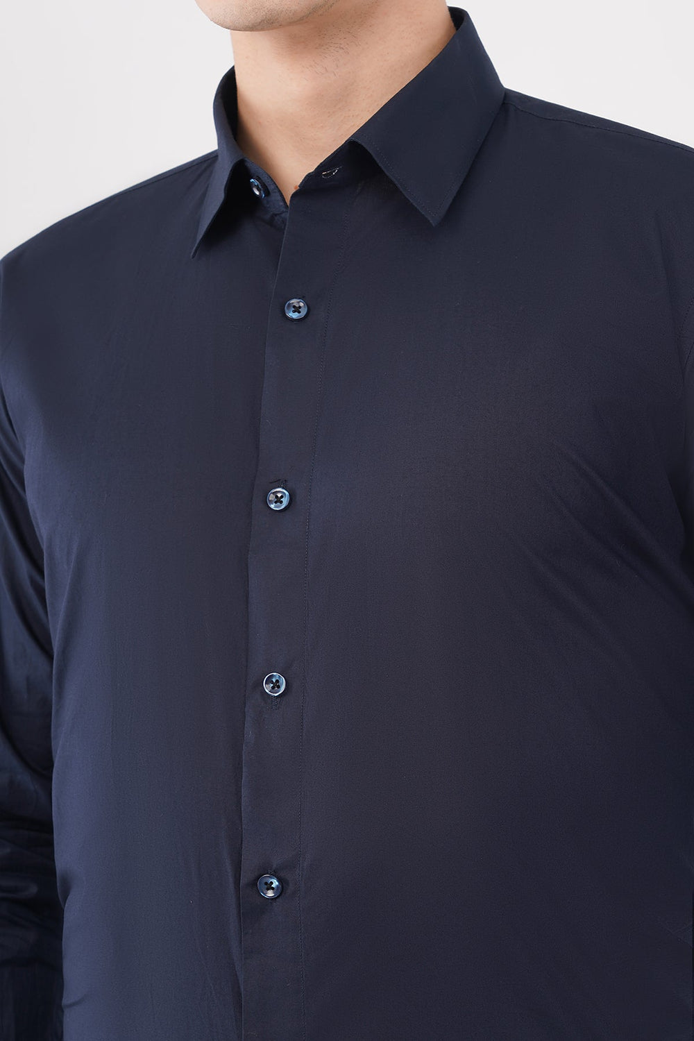 Navy Blue Giza Cotton Shirt – Premium Comfort & Style - KakahuNavy Blue Giza Cotton Shirt – Premium Comfort & StyleKakahuKakahu