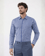 Navy Gingham Dress Shirt – Classic Checked Formal Wear - KakahuNavy Gingham Dress Shirt – Classic Checked Formal WearKakahuKakahu