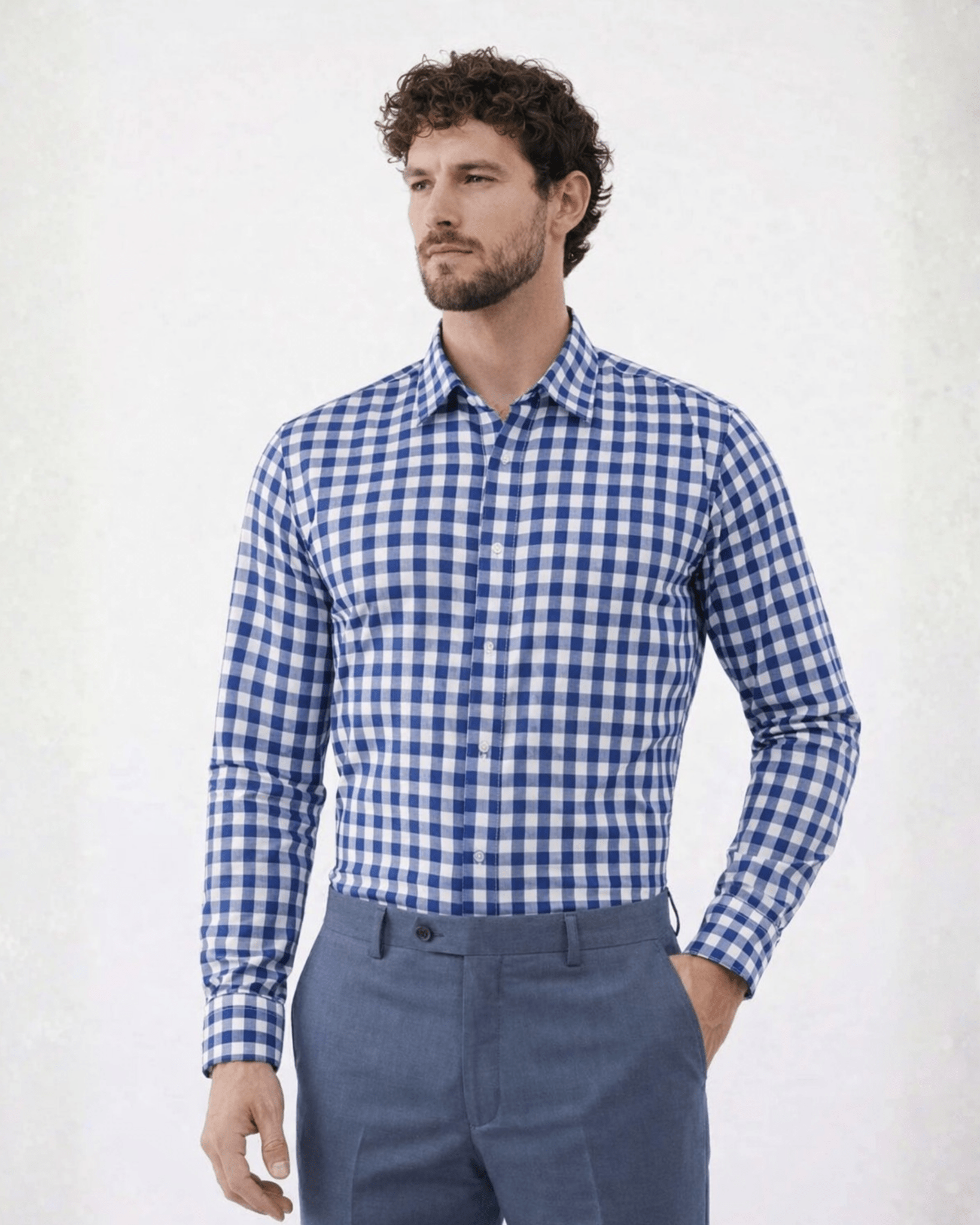 Navy Gingham Dress Shirt – Classic Checked Formal Wear - KakahuNavy Gingham Dress Shirt – Classic Checked Formal WearKakahuKakahu