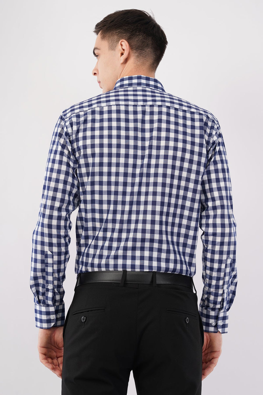 Navy Gingham Dress Shirt – Classic Checked Formal Wear - KakahuNavy Gingham Dress Shirt – Classic Checked Formal WearKakahuKakahu