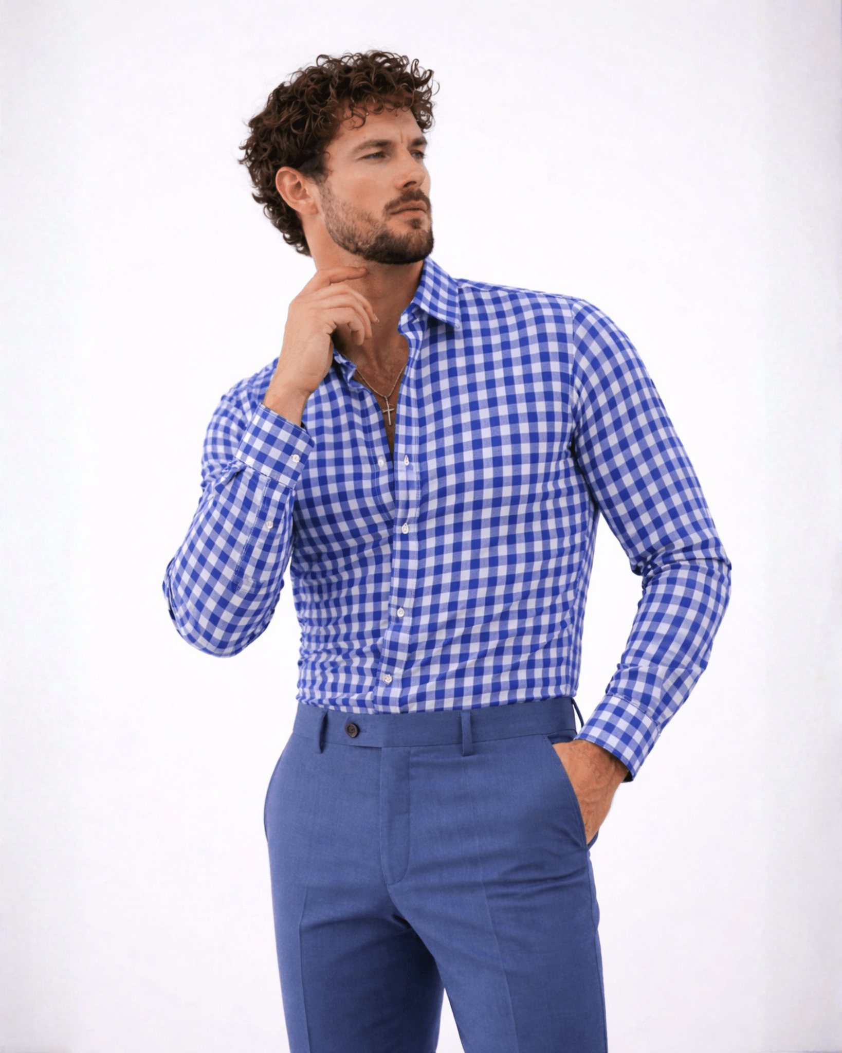 Navy Gingham Dress Shirt – Classic Checked Formal Wear - KakahuNavy Gingham Dress Shirt – Classic Checked Formal WearKakahuKakahu