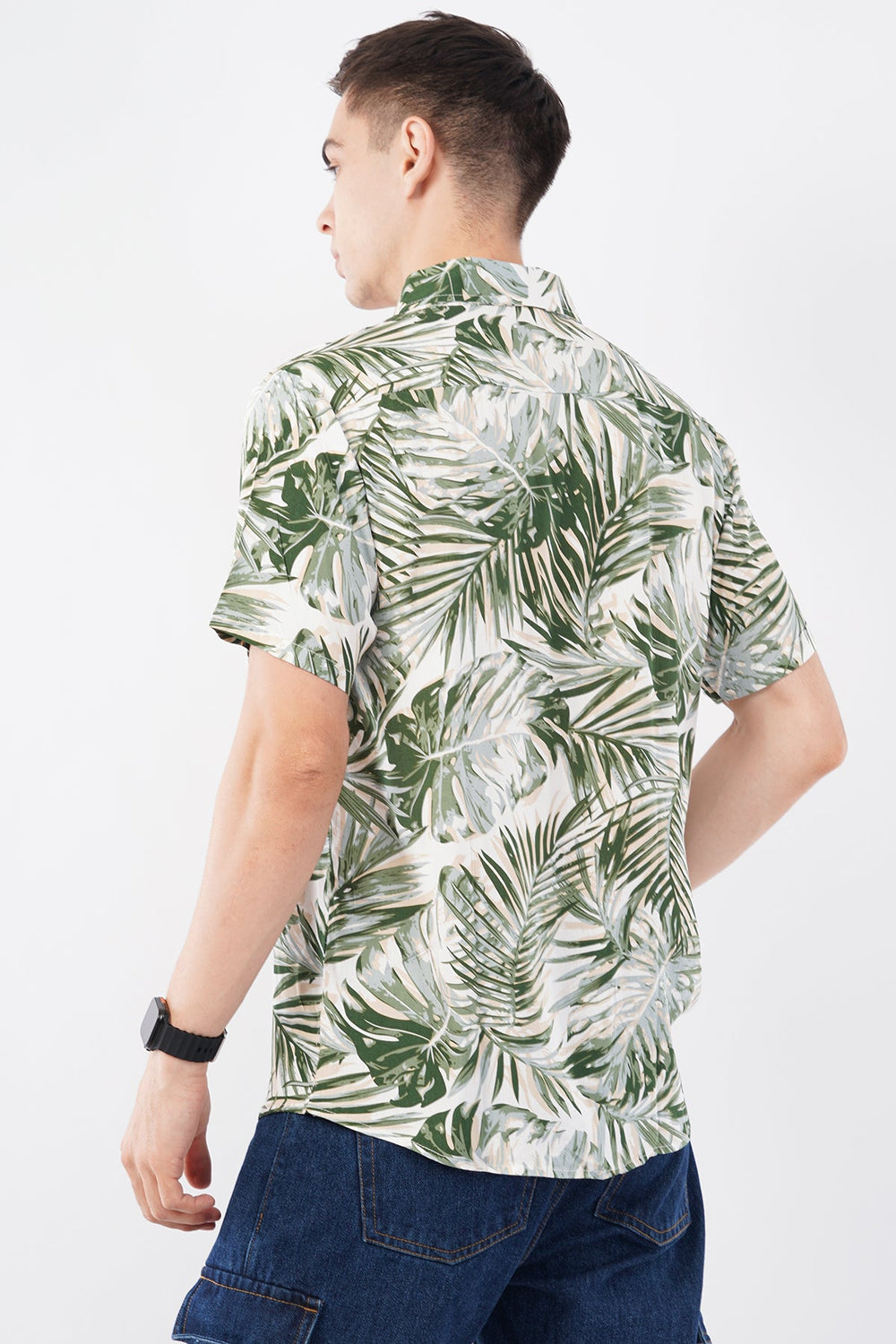 Olive Tropical Print Casual Shirt – Stylish Summer Wear - KakahuOlive Tropical Print Casual Shirt – Stylish Summer WearKakahuKakahu