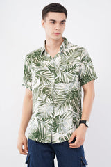 Olive Tropical Print Casual Shirt – Stylish Summer Wear - KakahuOlive Tropical Print Casual Shirt – Stylish Summer WearKakahuKakahu