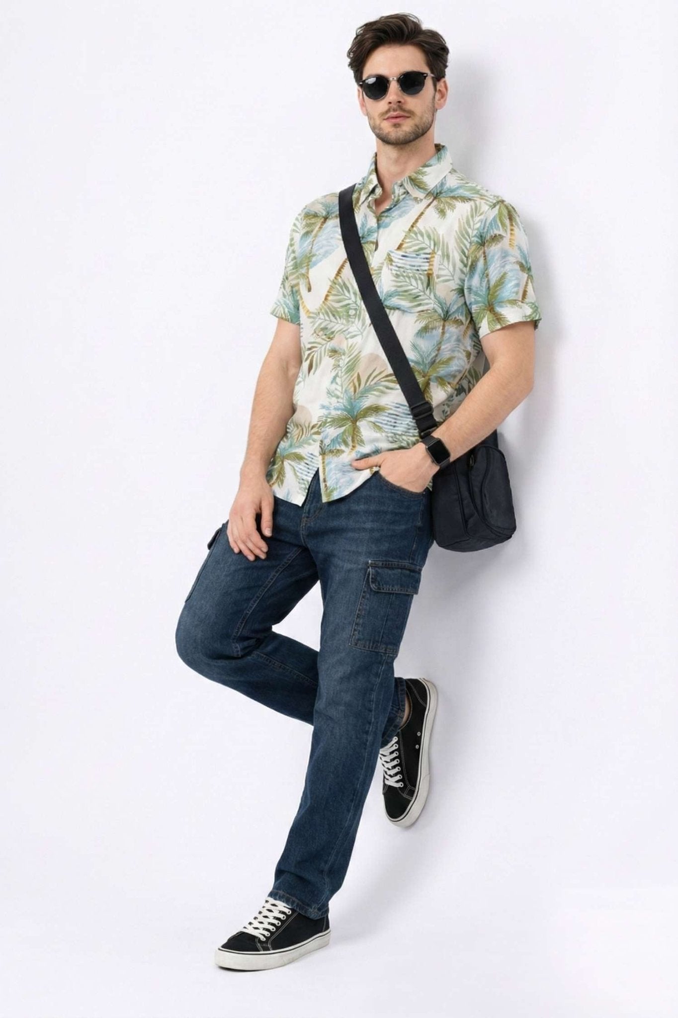 Paradise Palm Tree Print Casual Shirt – Tropical Resort Wear - KakahuParadise Palm Tree Print Casual Shirt – Tropical Resort WearKakahuKakahu