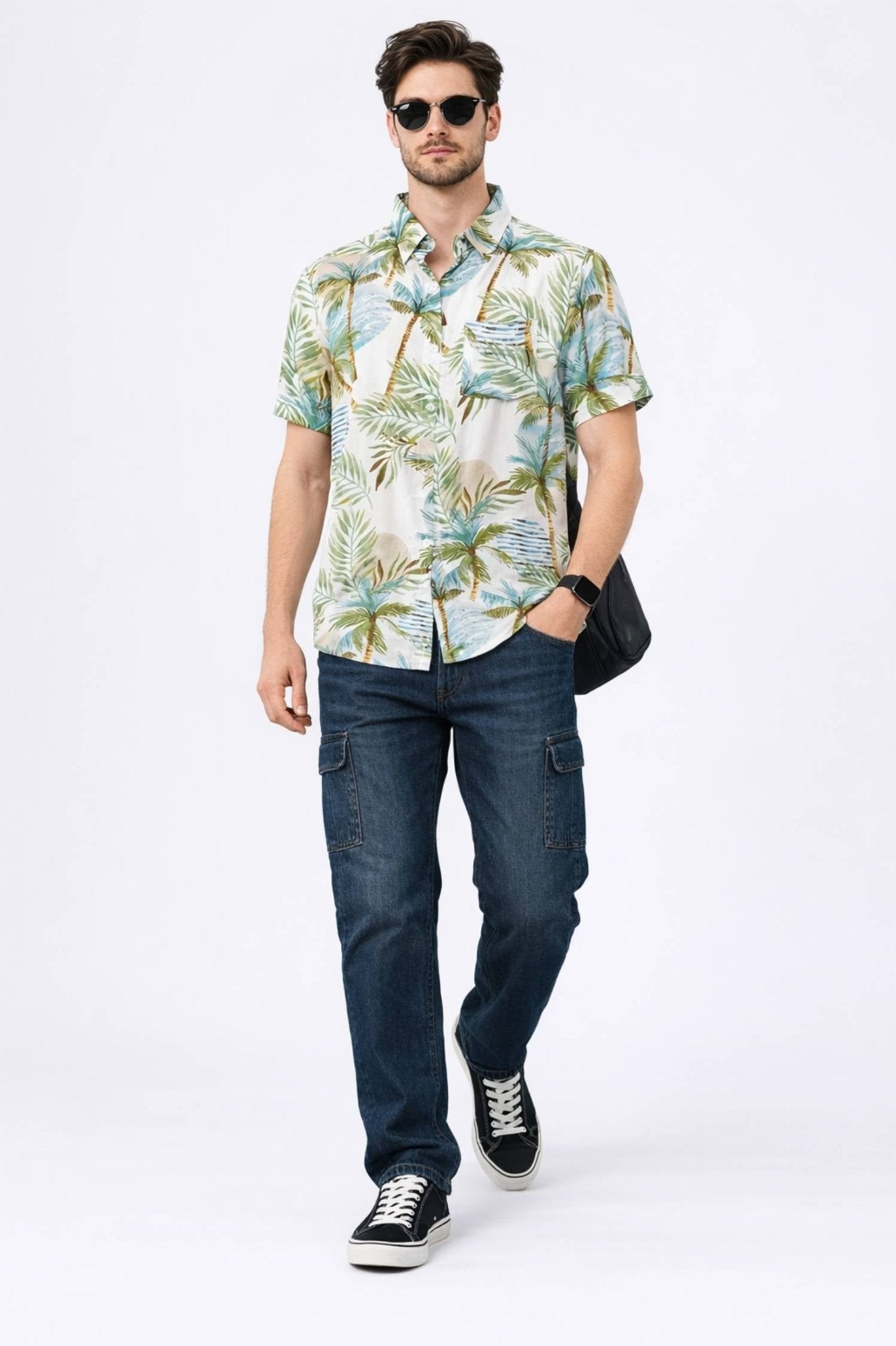 Paradise Palm Tree Print Casual Shirt – Tropical Resort Wear - KakahuParadise Palm Tree Print Casual Shirt – Tropical Resort WearKakahuKakahu