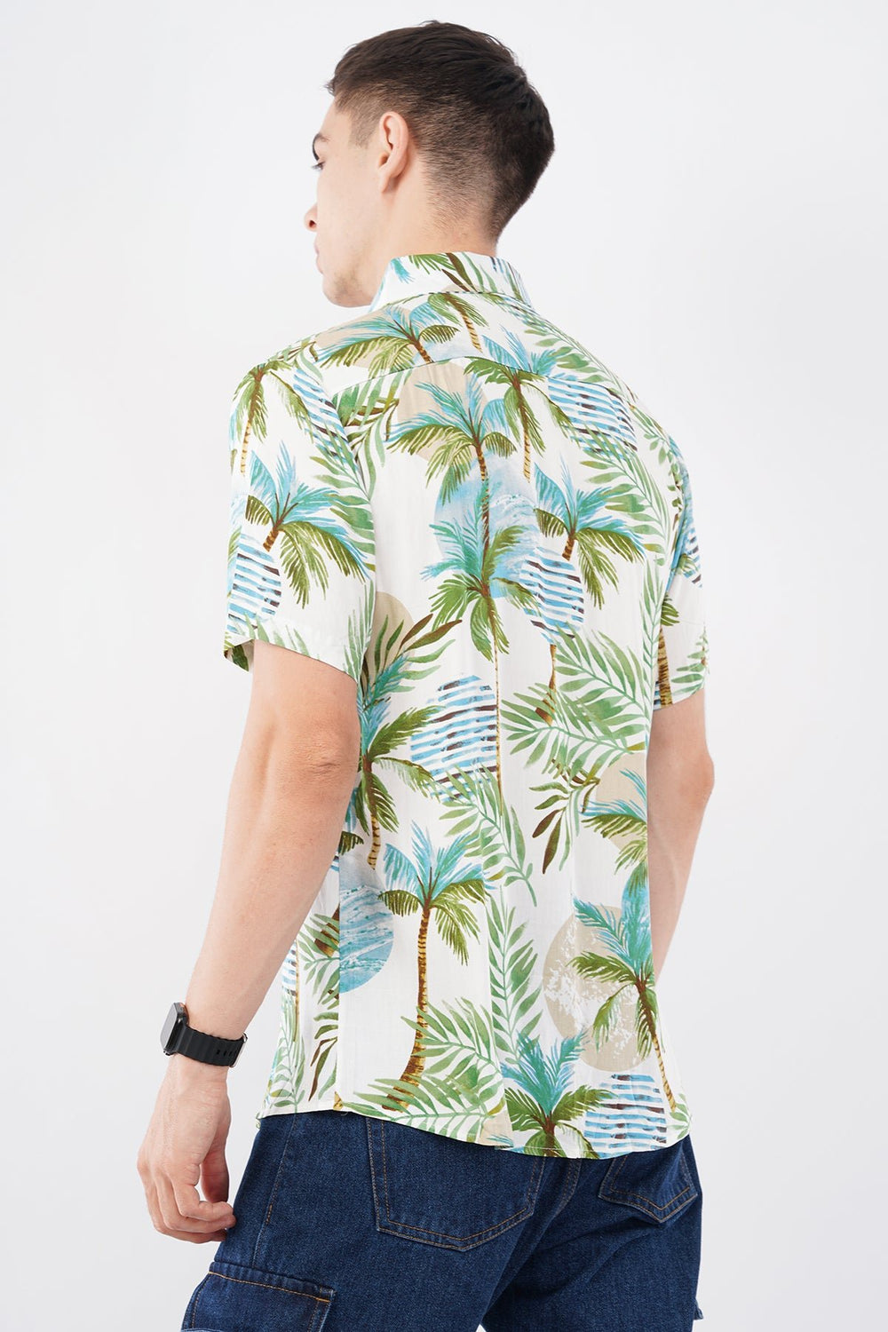 Paradise Palm Tree Print Casual Shirt – Tropical Resort Wear - KakahuParadise Palm Tree Print Casual Shirt – Tropical Resort WearKakahuKakahu