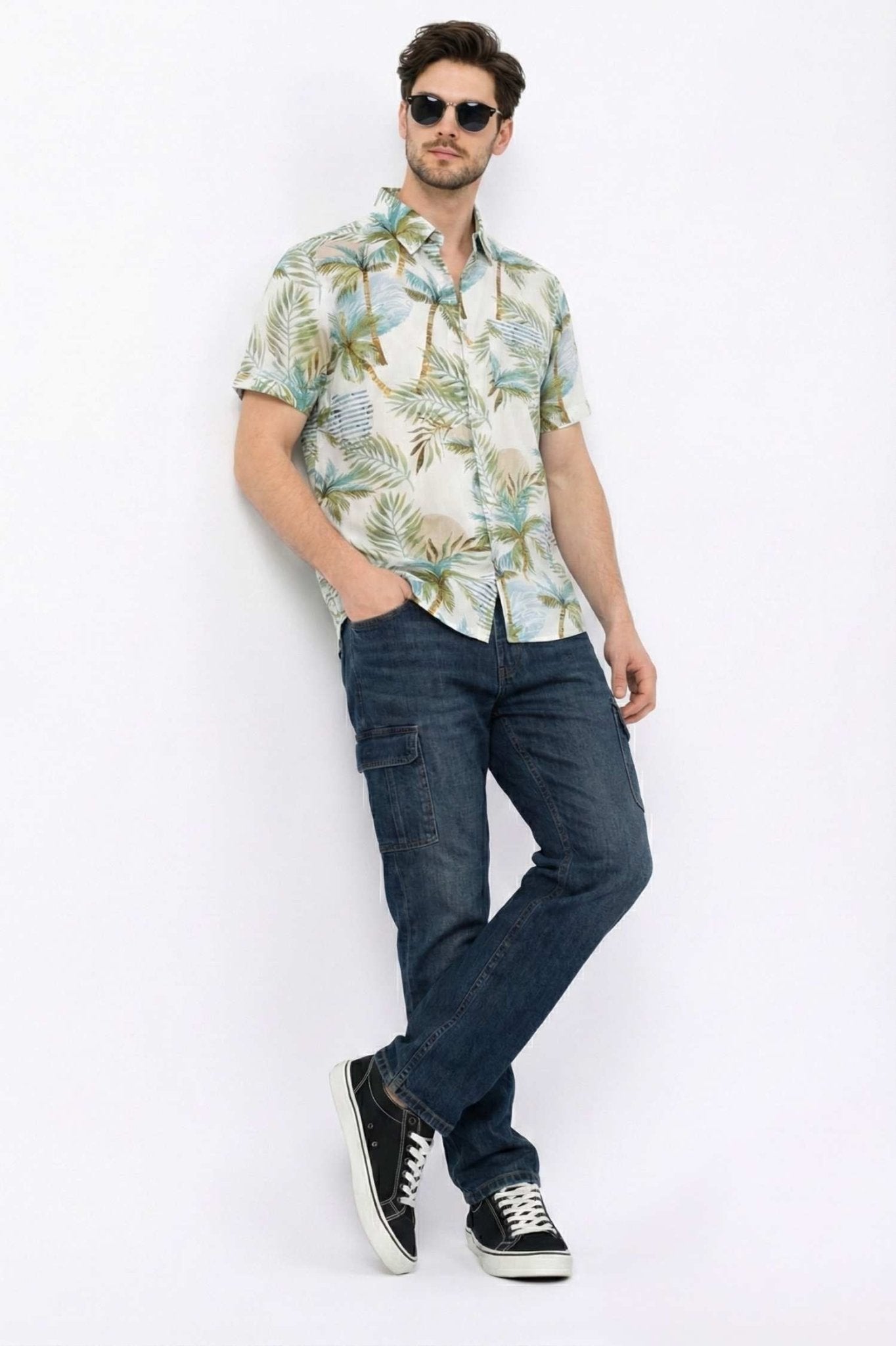 Paradise Palm Tree Print Casual Shirt – Tropical Resort Wear - KakahuParadise Palm Tree Print Casual Shirt – Tropical Resort WearKakahuKakahu