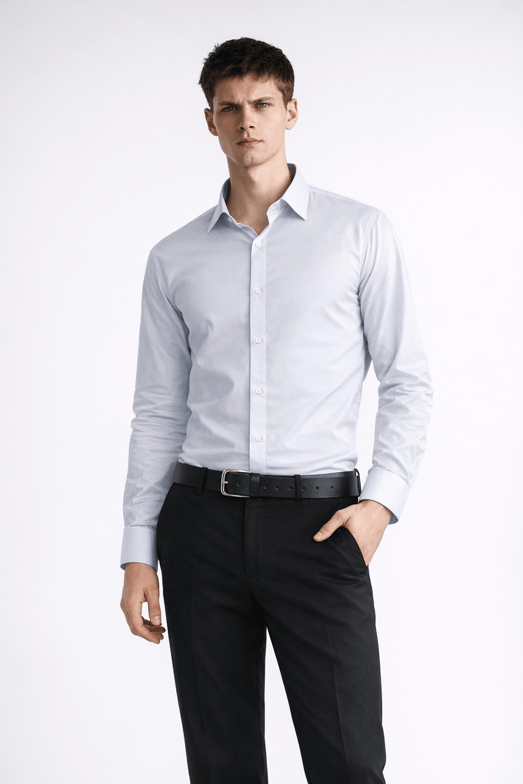 Power blue Giza cotton poplin shirt Premium formal wear - KakahuPower blue Giza cotton poplin shirt Premium formal wearKakahuKakahu
