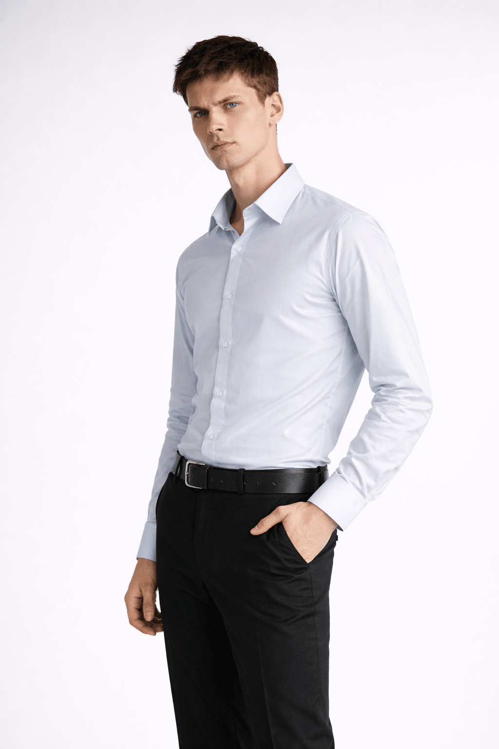 Power blue Giza cotton poplin shirt Premium formal wear - KakahuPower blue Giza cotton poplin shirt Premium formal wearKakahuKakahu