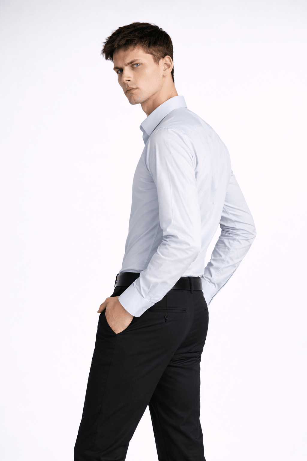 Power blue Giza cotton poplin shirt Premium formal wear - KakahuPower blue Giza cotton poplin shirt Premium formal wearKakahuKakahu