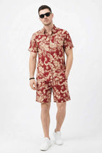 Red Tropical Palm Print Co - Ord Set – Stylish Vacation Wear - KakahuRed Tropical Palm Print Co - Ord Set – Stylish Vacation WearKakahuKakahu