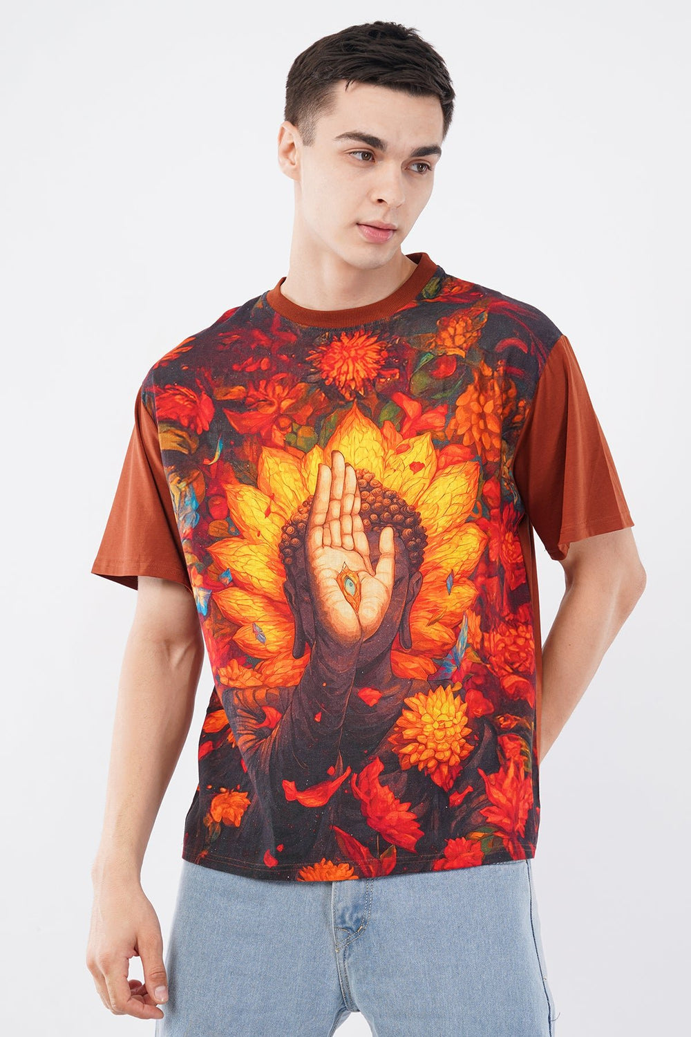 Sacred Bloom DTG Printed Organic Flex T-Shirt – Premium Comfort - KakahuSacred Bloom DTG Printed Organic Flex T-Shirt – Premium ComfortKakahuKakahu