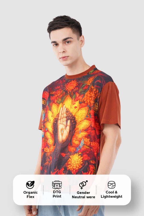 Sacred Bloom DTG Printed Organic Flex T-Shirt – Premium Comfort - KakahuSacred Bloom DTG Printed Organic Flex T-Shirt – Premium ComfortKakahuKakahu