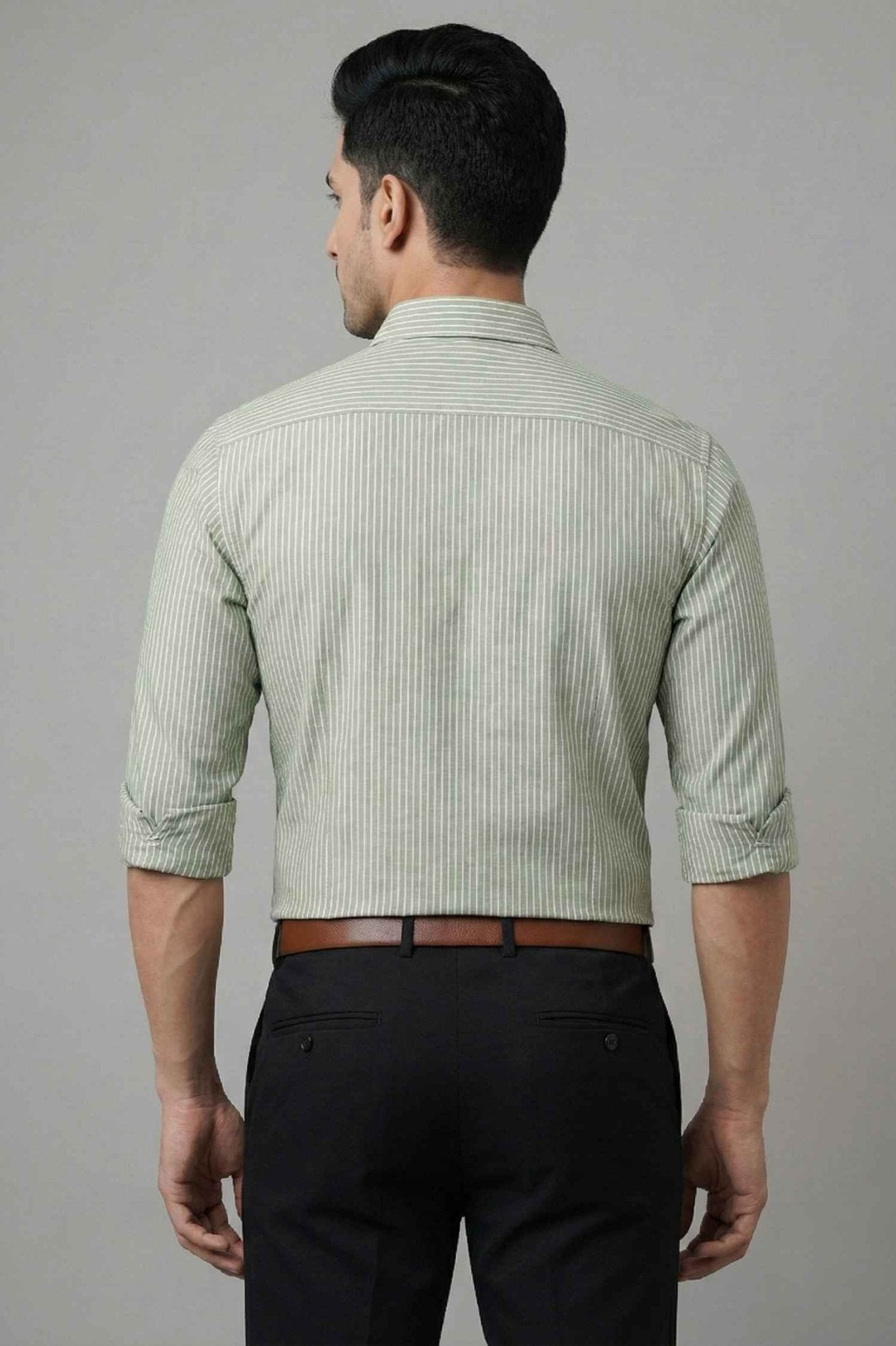 Sage Stripe Business Shirt – Premium Cotton Office Wear - KakahuSage Stripe Business Shirt – Premium Cotton Office WearKakahuKakahu