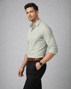 Sage Stripe Business Shirt – Premium Cotton Office Wear - KakahuSage Stripe Business Shirt – Premium Cotton Office WearKakahuKakahu