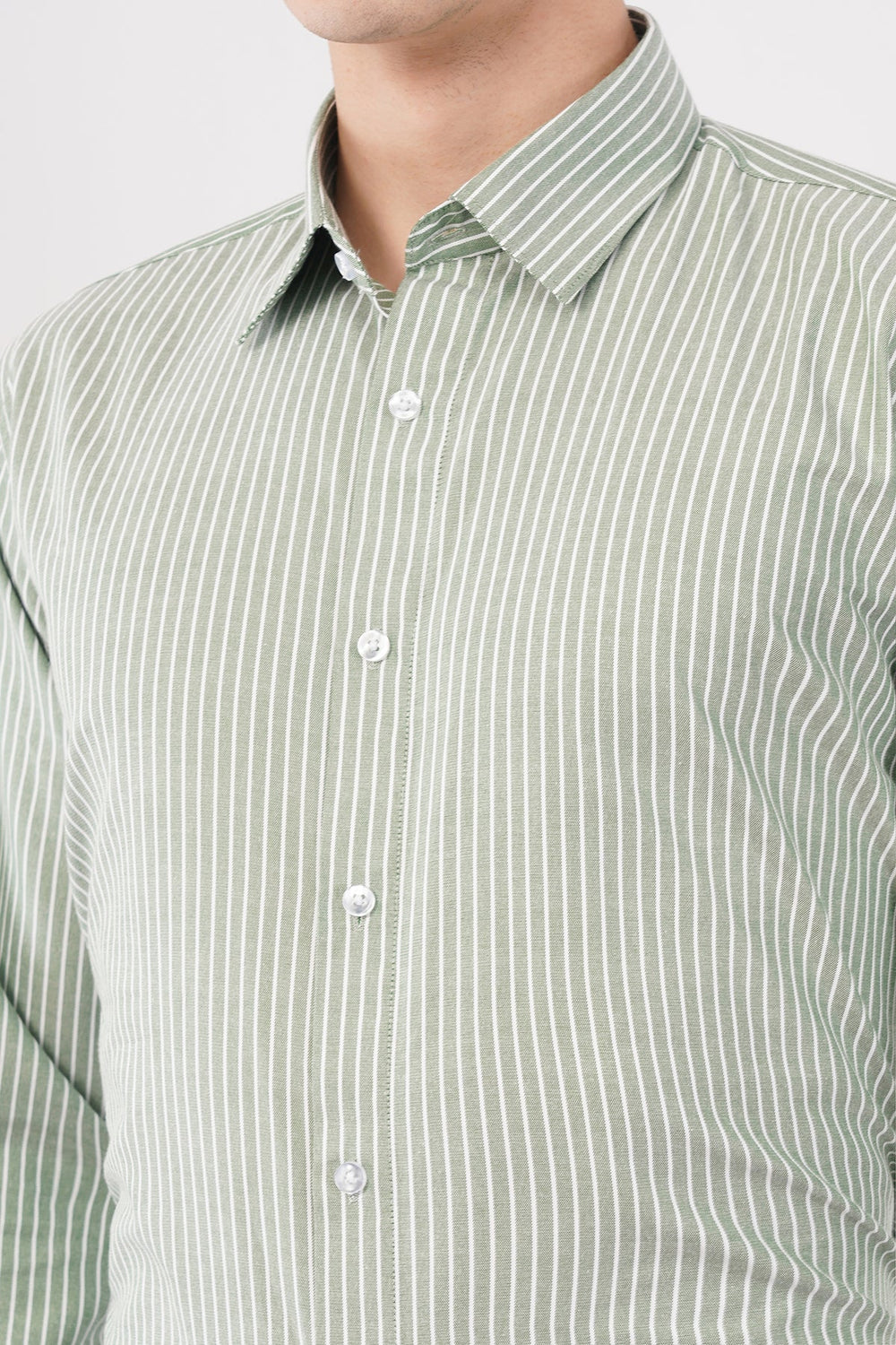 Sage Stripe Business Shirt – Premium Cotton Office Wear - KakahuSage Stripe Business Shirt – Premium Cotton Office WearKakahuKakahu