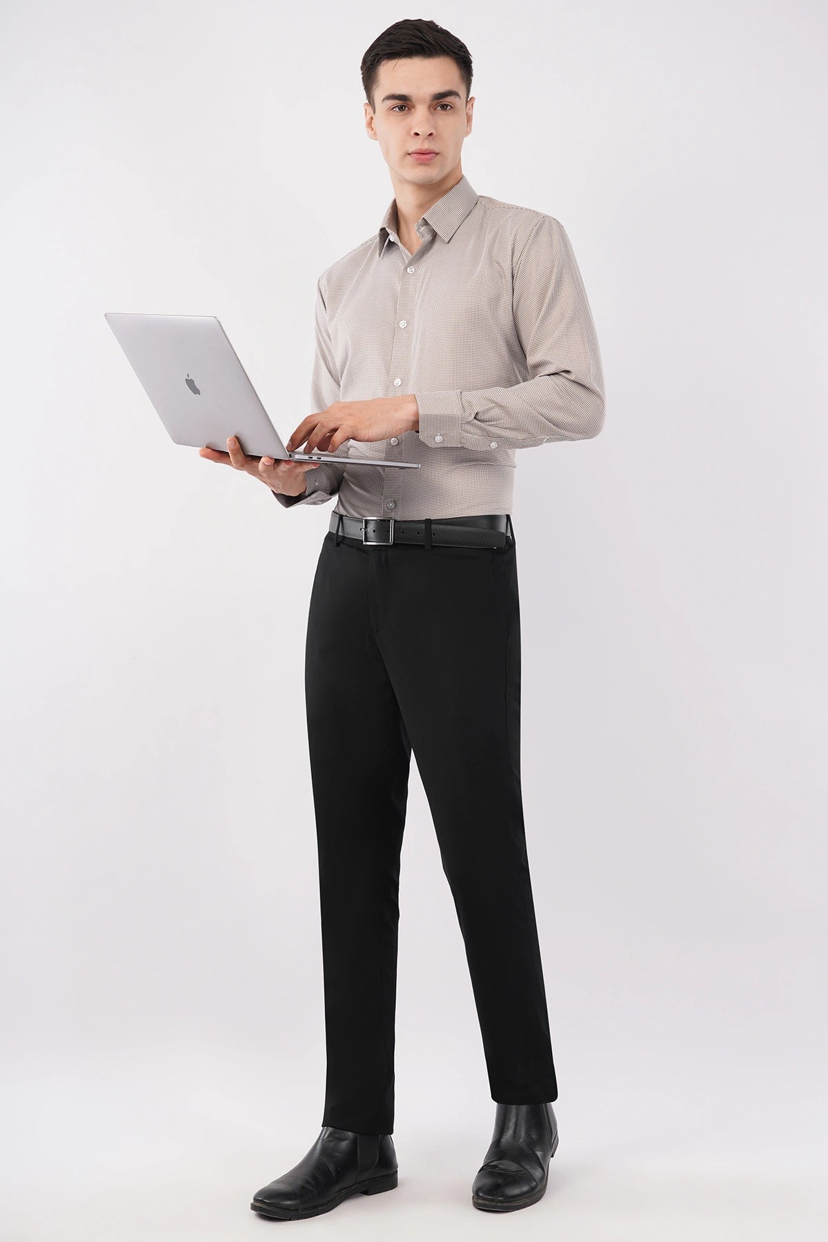 SandCheck Formal Shirt – Classic Checked Office Wear - KakahuSandCheck Formal Shirt – Classic Checked Office WearKakahuKakahu