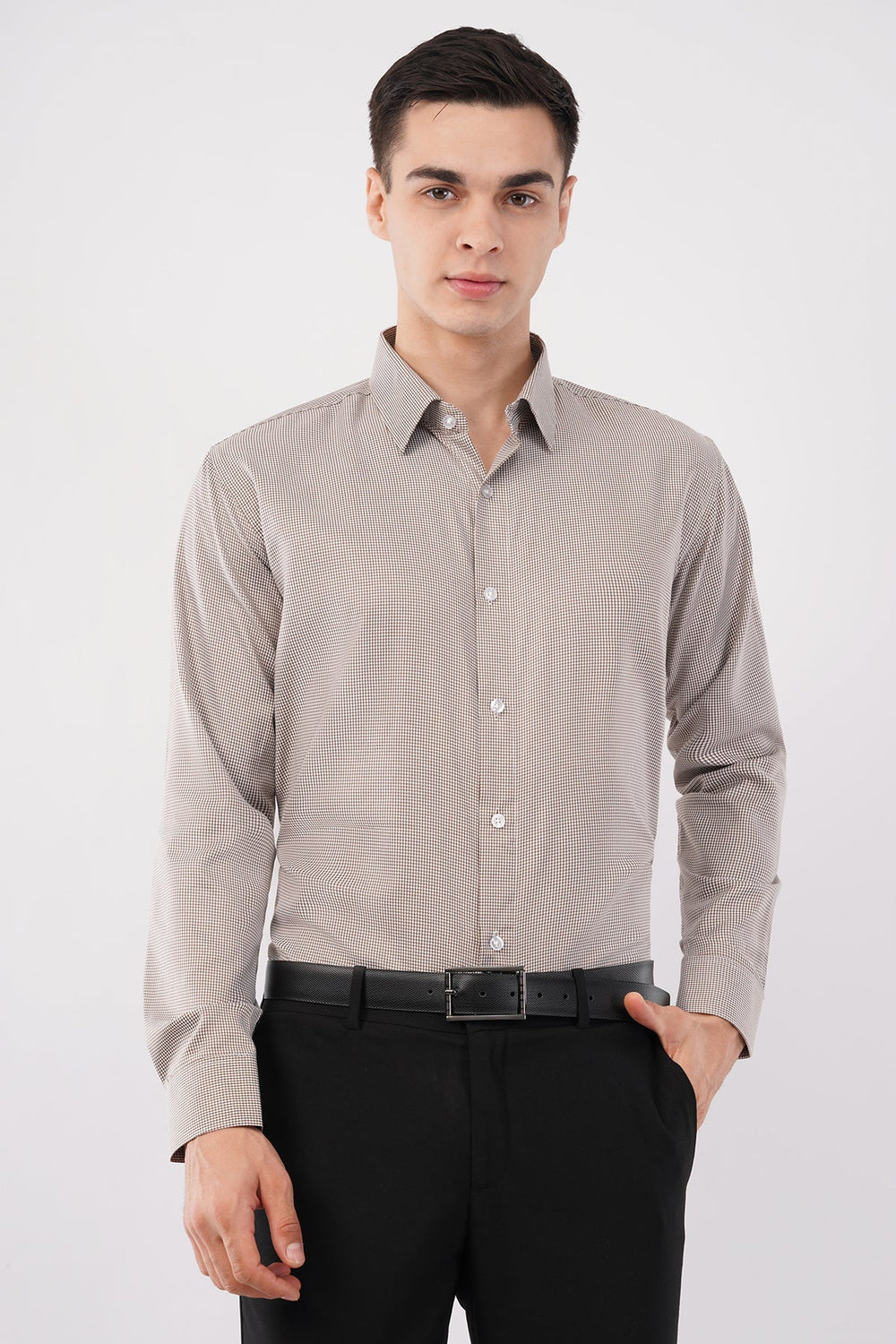 SandCheck Formal Shirt – Classic Checked Office Wear - KakahuSandCheck Formal Shirt – Classic Checked Office WearKakahuKakahu