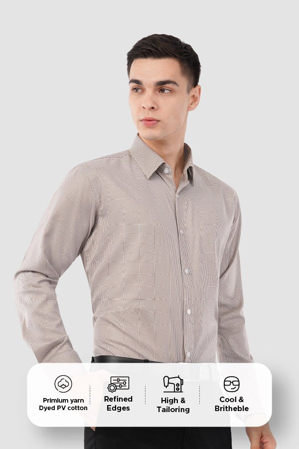 SandCheck Formal Shirt – Classic Checked Office Wear - KakahuSandCheck Formal Shirt – Classic Checked Office WearKakahuKakahu