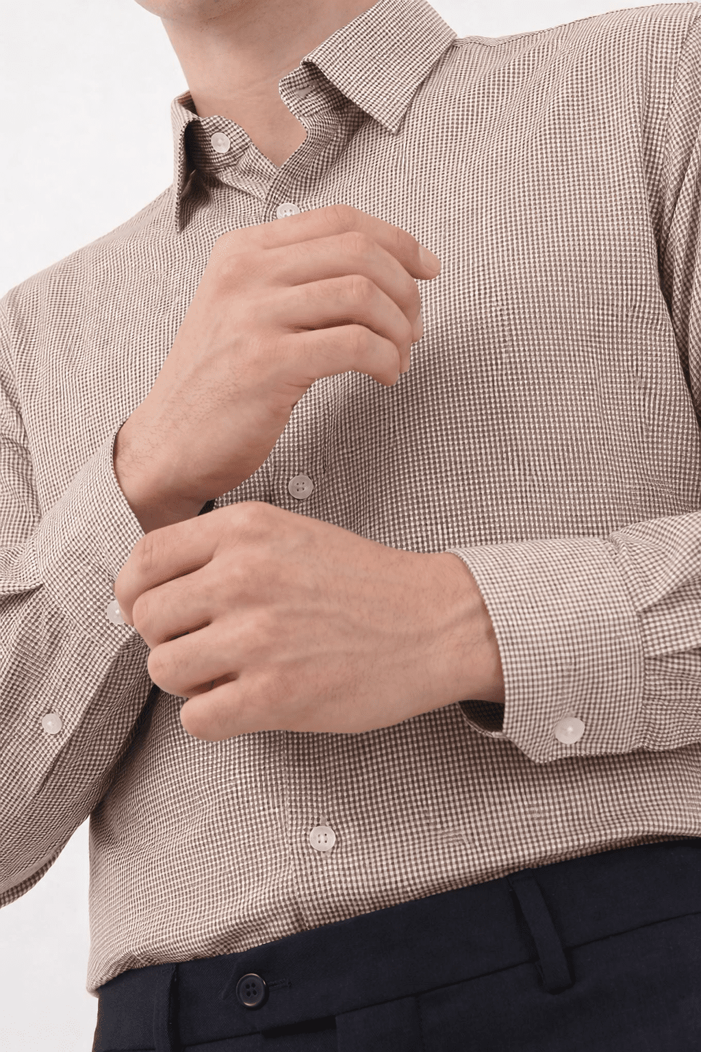 SandCheck Formal Shirt – Classic Checked Office Wear - KakahuSandCheck Formal Shirt – Classic Checked Office WearKakahuKakahu