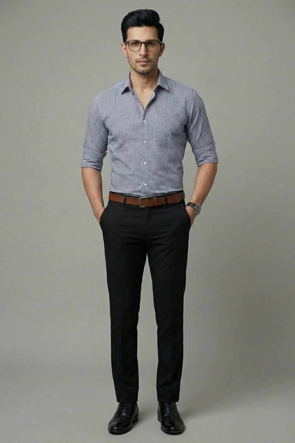 SkyGrid Formal Shirt – Premium Checked Office Wear - KakahuSkyGrid Formal Shirt – Premium Checked Office WearKakahuKakahu