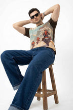 Soul Riders Printed T-Shirt – Front Linen & Back Cotton - KakahuSoul Riders Printed T-Shirt – Front Linen & Back CottonKakahuKakahu