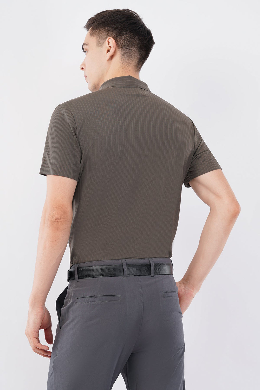 Stitchless Charcoal Brown Professional Shirt – Seamless Office Wear - KakahuStitchless Charcoal Brown Professional Shirt – Seamless Office WearKakahuKakahu