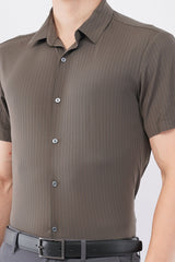 Stitchless Charcoal Brown Professional Shirt – Seamless Office Wear - KakahuStitchless Charcoal Brown Professional Shirt – Seamless Office WearKakahuKakahu