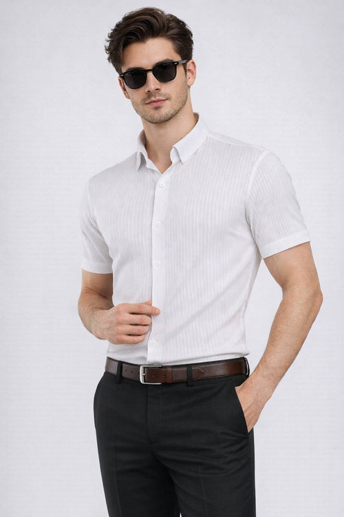 Stitchless Classic Off White Shirt – Seamless Modern Wear