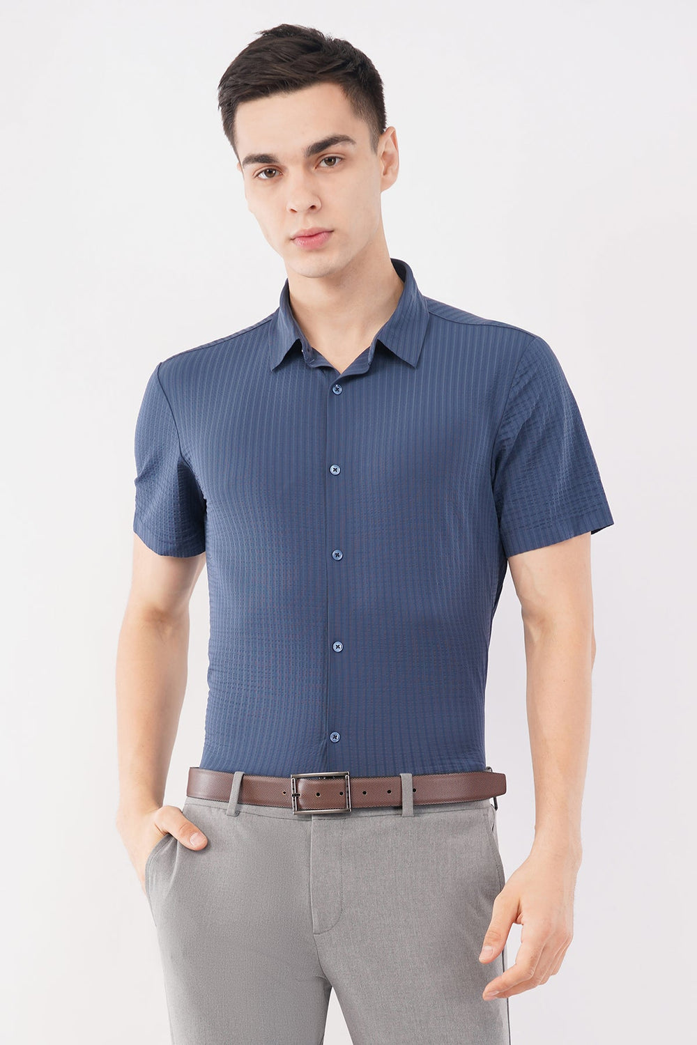 Stitchless Elite Blue Business Shirt – Seamless Professional Wear - KakahuStitchless Elite Blue Business Shirt – Seamless Professional WearKakahuKakahu