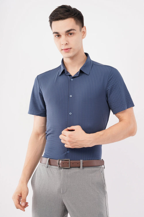 Stitchless Elite Blue Business Shirt – Seamless Professional Wear