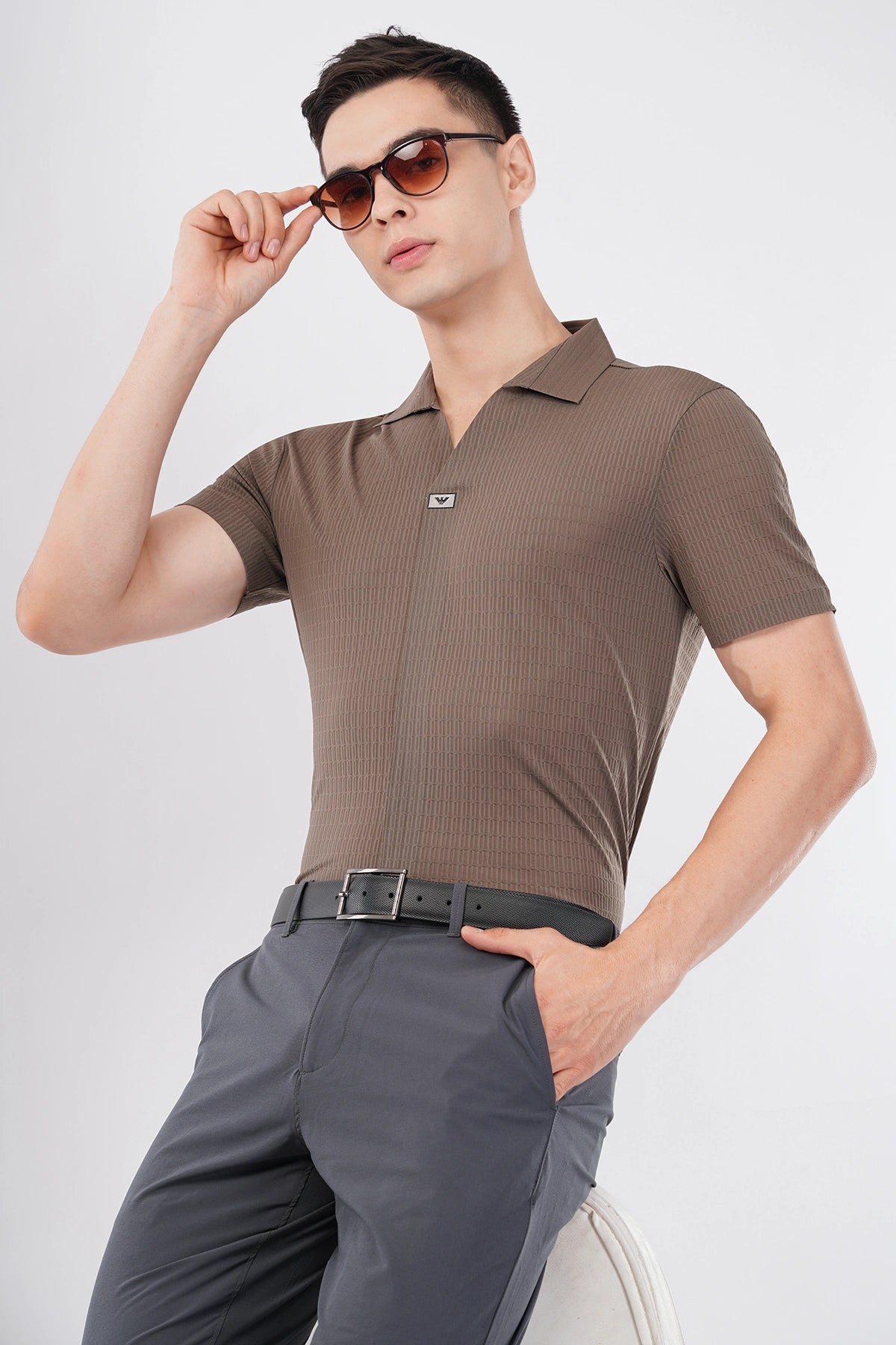 Taupe Prestige Brown Polo – Highest Breathable T-Shirt - KakahuTaupe Prestige Brown Polo – Highest Breathable T-ShirtKakahuKakahu